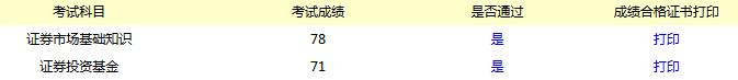 证券从业资格考试成绩合格证书打印要求